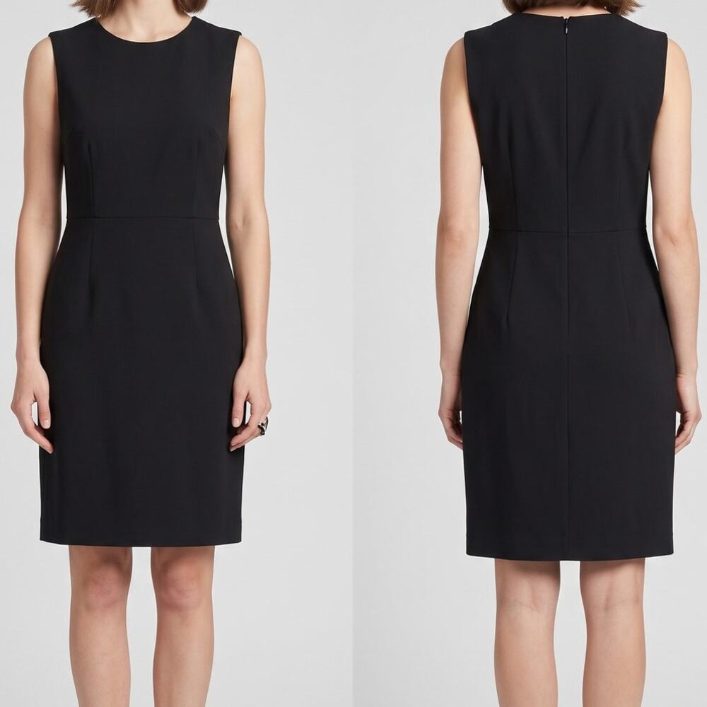 Lands' End Size 16 Black Sheath Dress Sleeveless